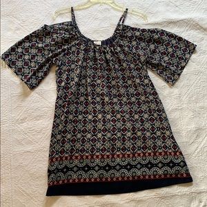 Flowy off the shoulder cocktail dress